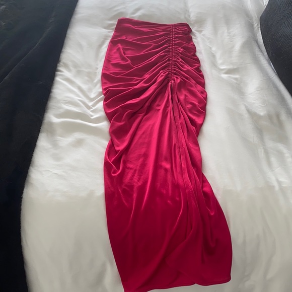 The Attico raspberry pink high rise draped midi skirt 38 XS - Picture 5 of 10